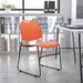 Flash Furniture Gaea Armless Ultra Compact Stackable Chair Plastic/Acrylic/Plastic/Metal in Orange/Black | 32 H x 19 W x 21 D in | Wayfair