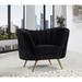Barrel Chair - Willa Arlo™ Interiors Tiberius 43" Wide Tufted Barrel Chair Velvet/Fabric in Yellow | 33 H x 43 W x 30 D in | Wayfair