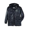 Men's Big & Tall Hooded Leather Parka by KingSize in Black (Size 4XL)