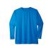 Men's Big & Tall Moisture Wicking Long-Sleeve Crewneck Tee by KingSize in Electric Blue (Size 2XL)