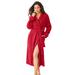 Plus Size Women's Short Terry Robe by Dreams & Co. in Classic Red (Size L)