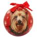 E&S Imports Yorkie Ball Ornament Plastic in Brown/Red | 3 H x 3 W x 3 D in | Wayfair CBO-46