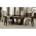 Orren Ellis Damek 98" Dark Brown Solid Wood Self-Storing Leaf Pedestal Base Dining Table Wood in Brown/White | 30 H in | Wayfair
