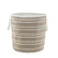 Birch Lane™ Andes Dash & Stripe Geometric Indoor Outdoor Fabric Hamper Basket Fabric in White/Brown | 21 H x 21 W x 21 D in | Wayfair