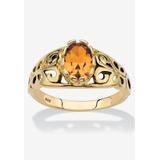 Women's Gold over Sterling Silver Open Scrollwork Simulated Birthstone Ring by PalmBeach Jewelry in November (Size 10)