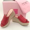 Kate Spade Shoes | Kate Spade Tia Wedge Espadrille Sandal Cherry Red | Color: Red | Size: 5.5