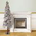 The Holiday Aisle® Twinkle Elk Pass 7' Frosted Green Cypress Artificial Christmas Tree with 350 Clear/Lights, in White | 84 H x 38 W in | Wayfair