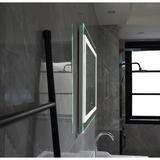 Orren Ellis Fenwick Landing Lighted Bathroom Vanity Mirror Metal in White | 28 H x 36 W x 1 D in | Wayfair E8D66F7AEA294B228509CA9AC8B66419