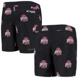 Youth Columbia Black Ohio State Buckeyes Backcast Printed Omni-Shade Shorts