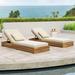 Rosecliff Heights Leite 79" Long Reclining Acacia Chaise Lounge Set w/ Cushions Wood/Solid Wood in Brown | 7 H x 29.5 W x 79 D in | Outdoor Furniture | Wayfair