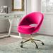 Kelly Clarkson Home Lourdes Task Chair w/ Ergonomic Design Upholstered/Velvet, Metal in Pink | 35.55 H x 24 W x 23.5 D in | Wayfair