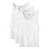 Men's Big & Tall Ribbed Cotton Tank Undershirt, 3-Pack by KingSize in White (Size 7XL)