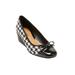 Extra Wide Width Women's The Jade Slip On Wedge by Comfortview in Houndstooth (Size 10 1/2 WW)