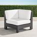 St. Kitts Corner Chair with Cushions in Matte Black Aluminum - Solid, Special Order, Rumor Stone - Frontgate