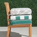 Double-Piped Outdoor Chair Cushion with Cording - Rain Resort Stripe Gingko, Gingko/Natural, 17"W x 17"D - Frontgate