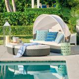 Cadence Daybed in Charcoal - Rain Sailcloth Cobalt, Standard - Frontgate
