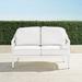 Avery Loveseat with Cushions in White Finish - Cara Stripe Indigo - Frontgate