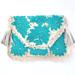 Anthropologie Bags | Anthropologie Straw Floral Envelope Clutch. | Color: Blue/Tan | Size: Os