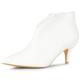 Allegra K Women's Cutout Pointy Toe Stiletto Heels Ankle Booties White 7.5 UK/Label Size 9.5 US