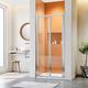 ELEGANT 800x800mm Bifold Shower Enclosure Folding Glass Shower Cubicle Door with Shower Tray Set in Aluminium Frame with 40mm Wall Adjustment