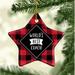 The Holiday Aisle® Star Coach Holiday Shaped Ornament Ceramic/Porcelain in Black/Red | 3.1 H x 3.1 W x 3.1 D in | Wayfair