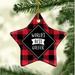 The Holiday Aisle® Star Golfer Holiday Shaped Ornament Ceramic/Porcelain in Black/Red | 3.1 H x 3.1 W x 3.1 D in | Wayfair