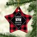 The Holiday Aisle® Star Mountain Climber Holiday Shaped Ornament Ceramic/Porcelain in Black/Red | 3.1 H x 3.1 W x 3.1 D in | Wayfair