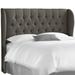 Joss & Main Laura Wingback Headboard Upholstered/Cotton in Gray | 55 H x 59 W x 13 D in | Wayfair ALCT1747 25283969