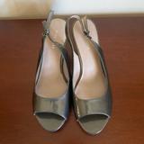 Nine West Shoes | Gray Patent Peep Toe Heels | Color: Gray | Size: 8