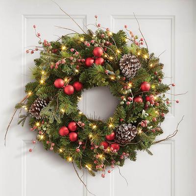 Christmas Hadley Holiday Cordless Wreath - 26