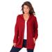 Plus Size Women's Classic-Length Thermal Hoodie by Roaman's in Vivid Red (Size S) Zip Up Sweater