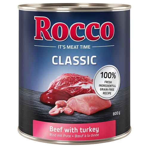 6x800g Classic mit Rind & Pute Rocco Hundefutter nass