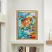 Vault W Artwork Woman w/ Birds by Mairim Perez Roca - Picture Frame Painting Print on Canvas in Blue/Orange | 40.75 H x 28.75 W x 2 D in | Wayfair