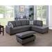 Gray/Brown Reclining Sectional - Ebern Designs 104" Wide Faux Leather Corner Sectional w/ Ottoman Faux Leather | 35 H x 104 W x 75 D in | Wayfair
