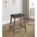 Ophelia & Co. Aviv 25" Counter Stool Wood/Upholstered in Black/Brown/Gray | 25 H x 19.5 W x 14 D in | Wayfair 3912C0CE4E13438499C86C331F346BFC