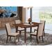 Red Barrel Studio® Abonza-Torres Butterfly Leaf Rubberwood Solid Wood Dining Set Wood/Upholstered in Brown | 30 H in | Wayfair