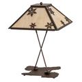 Meyda Lighting High Snowflake 28" Table Lamp Ceramic/Metal in Brown/White | 28 H x 28 W x 20 D in | Wayfair 188530