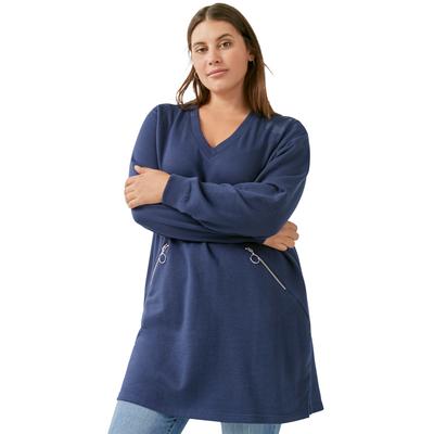 Plus Size Women's Zip Pocket Sweatshirt Tunic by e...