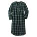 Men's Big & Tall Plaid Flannel Nightshirt by KingSize in Balsam Plaid (Size 5XL/6XL) Pajamas