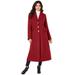 Plus Size Women's Long Wool-Blend Coat by Roaman's in Deep Crimson (Size 24 W) Winter Classic