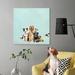 Winston Porter Best Friends Puppy Pack Aqua by Cathy Walters - Wrapped Canvas Print Canvas | 14 H x 14 W x 1.5 D in | Wayfair