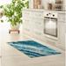 White 0.08 x 24 W in Kitchen Mat - Wrought Studio™ Belrose Waves Kitchen Mat Synthetics | 0.08 H x 24 W in | Wayfair