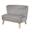 Children's Sofa 'Lil Sofa', Comfortable Children's Couch with Sturdy Wooden feet and Velvet Fabric in Silver-Gray