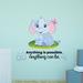 Zoomie Kids Anything Elephant Vinyl Wall Decal Vinyl in Blue | 14 H x 18 W in | Wayfair A6EDD44E6E0B404AB33CF844A678D3B3