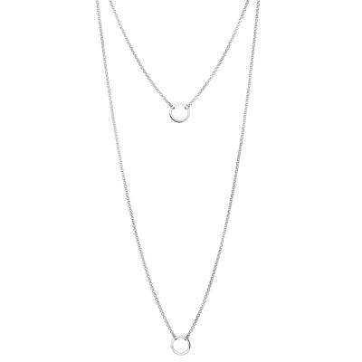 Elli - Layering Doppelkette Kreis 925 Sterling Silber Ketten 1 ct Damen