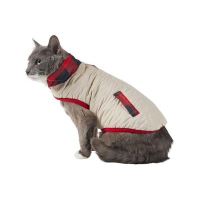 Frisco Quilted Water-Resistant Reversible Insulated Dog & Cat Jacket, Red Plaid, X-Small