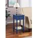 French Country Khloe Accent Table in Cobalt Blue Finish - Convenience Concepts 6052201CBE