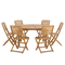 Gartenmöbel Set Braun Akazienholz runder Tisch 150 cm mit 6 klappbaren Stühlen Landhaus Stil Terrasse Balkon Garten Möbel