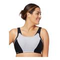 Plus Size Women's Full Figure Plus Size Custom Control Sports Bra Wirefree #1166 Bra by Glamorise in Black Grey (Size 40 I)