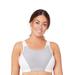 Plus Size Women's Custom Control Sport Bra by Glamorise in White Grey (Size 38 B)